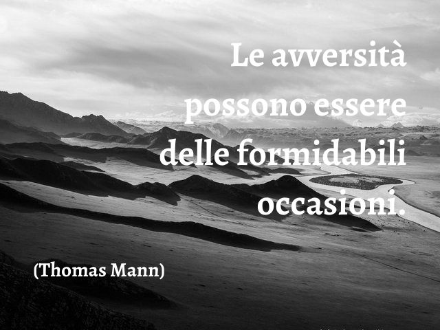 Le avversità possono essere delle formidabili occasioni.(Thomas Mann)