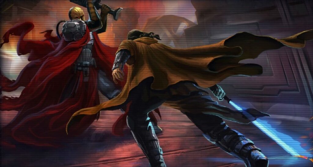 Revan ingaggia un duello con Mand'alor il Definitivo