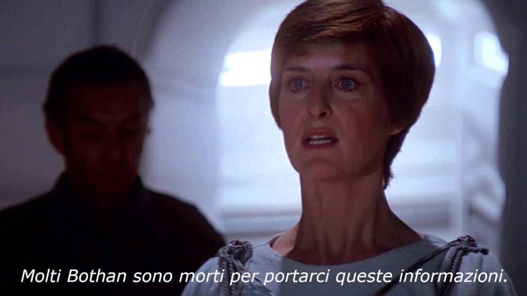Mon Mothma durante la runione in Episodio VI