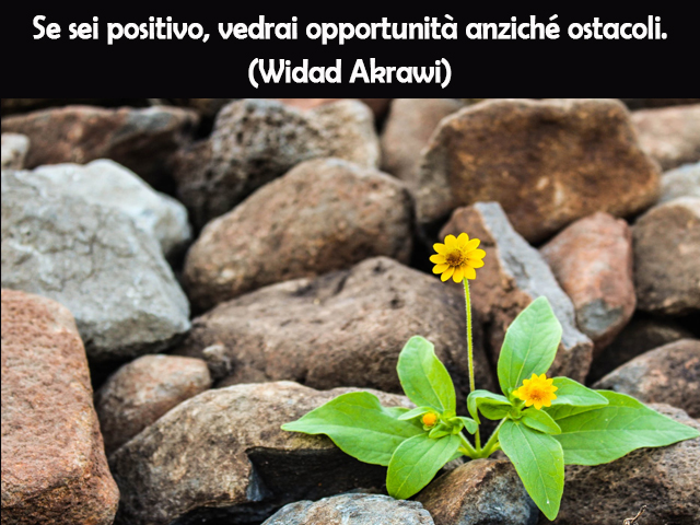 Se sei positivo, vedrai opportunità anziché ostacoli.(Widad Akrawi)
