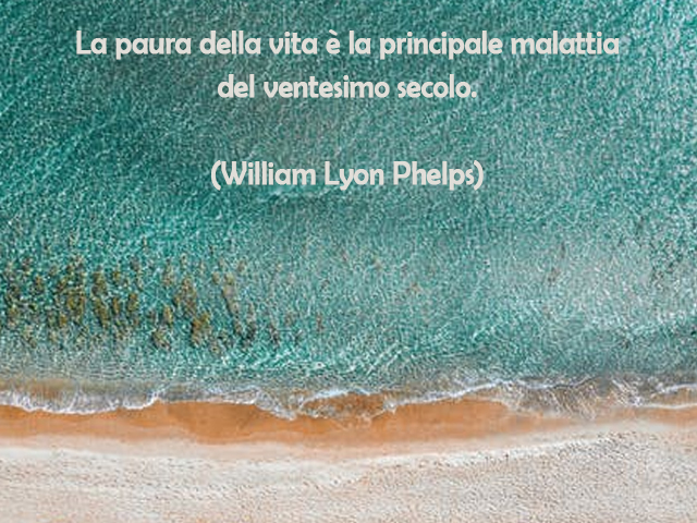 La paura della vita è la principale malattia del ventesimo secolo.(William Lyon Phelps)