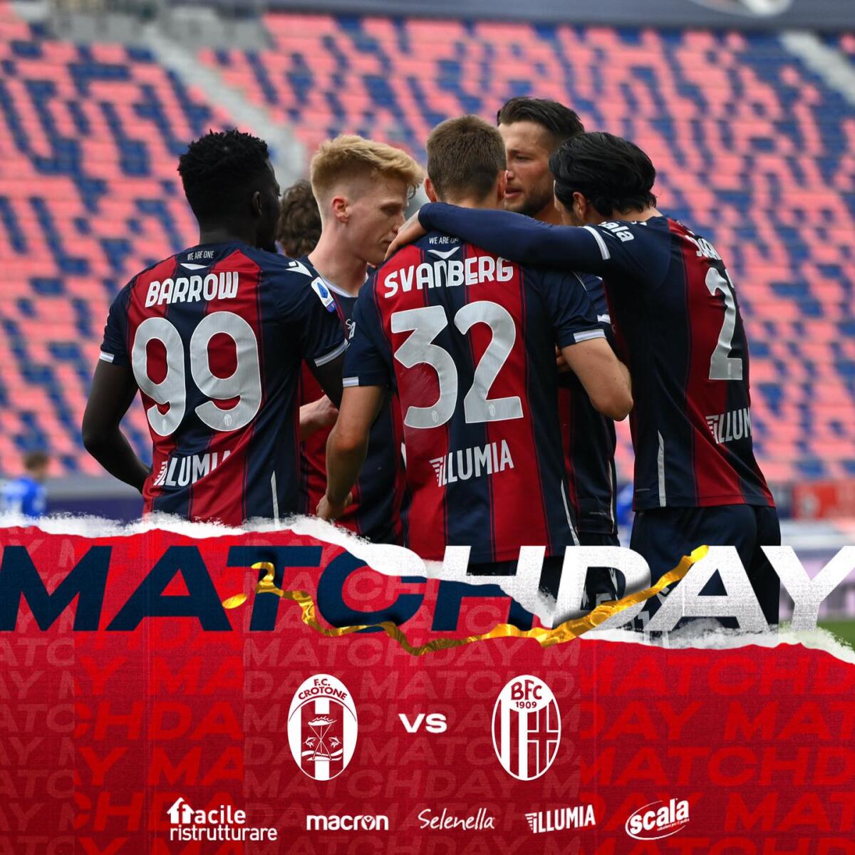 Crotone-Bologna 2-3, clamorosa rimonta degli emiliani - Crotone-Bologna, crediti Bologna Fc 1909