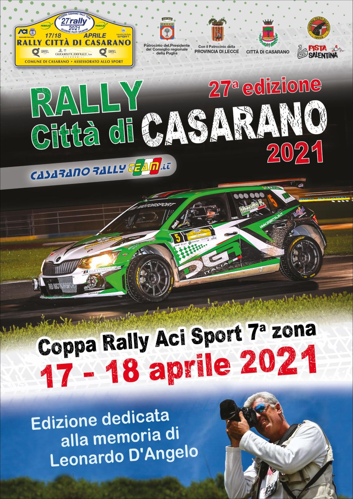Nel ricordo di Leonardo D'Angelo ci si prepara al 27° Rally Città di Casarano. - 
