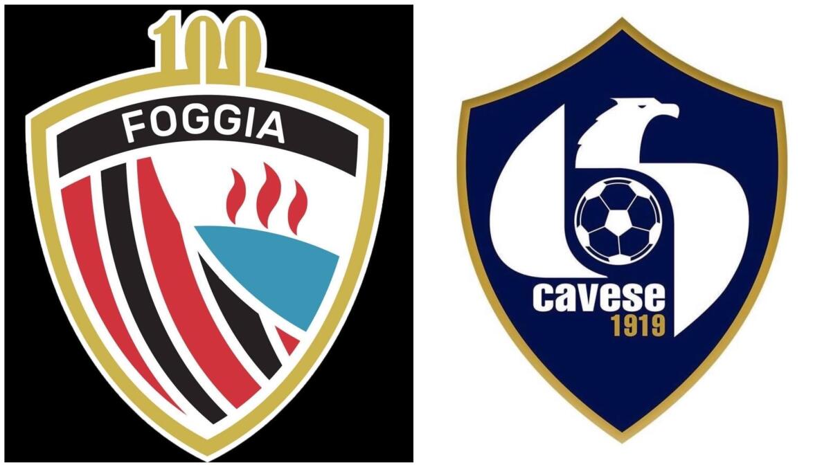 Foggia-Cavese: i precedenti allo Zac - Foggia-Cavese, i loghi societari dalla rispettiva pagine Facebook