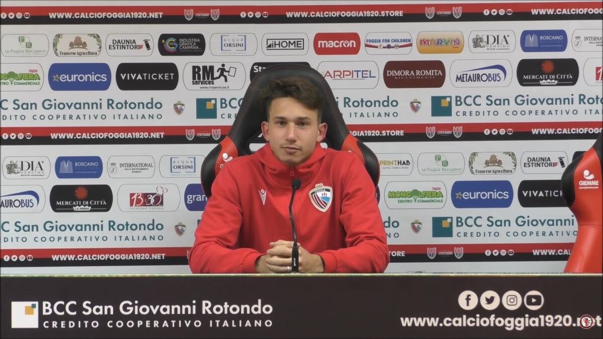 Foggia, Di Jenno: "Ci è mancata un po' di fortuna" - Immagine in evidenza: Roberto Di Jenno - crediti foto: canale Youtube Calcio Foggia 1920