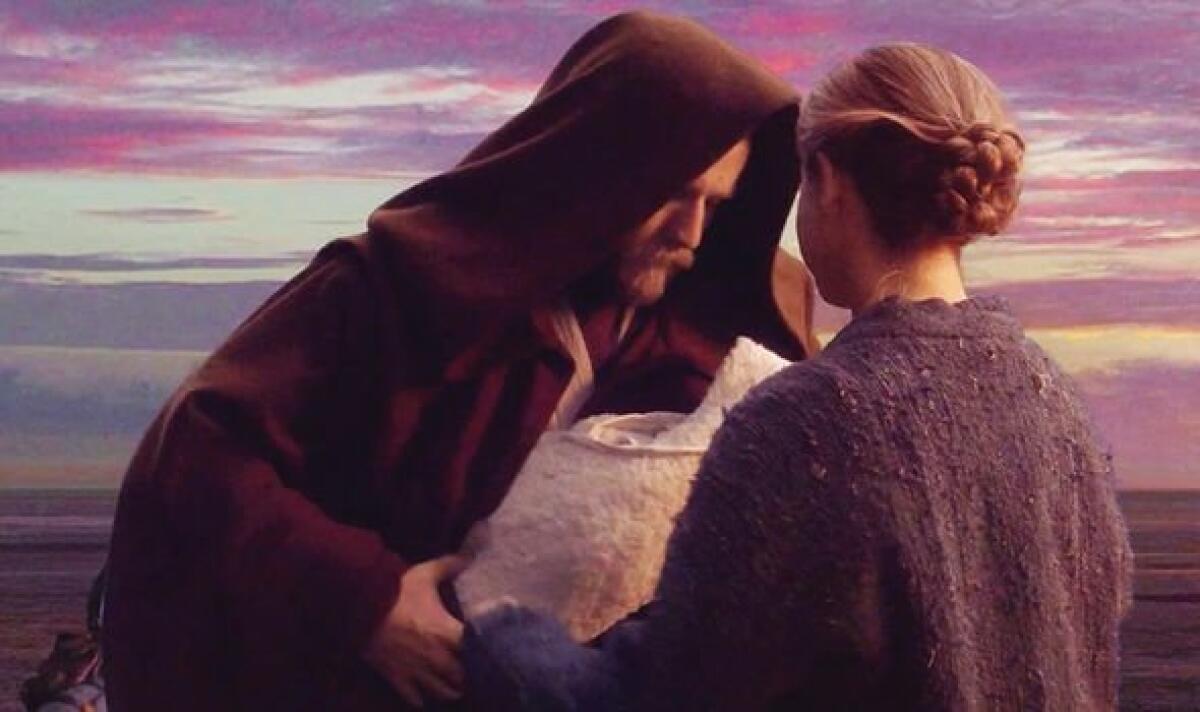 Obi-Wan Kenobi: vedremo Luke bambino nella serie? - Obi-Wan porge il piccolo Luke a Beru Lars