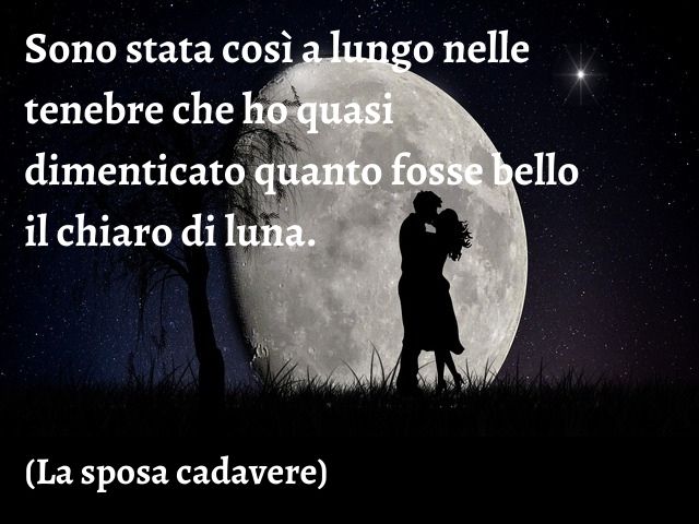 Sono stata così a lungo nelle tenebre che ho quasi dimenticato quanto fosse bello il chiaro di luna.(La sposa cadavere)
