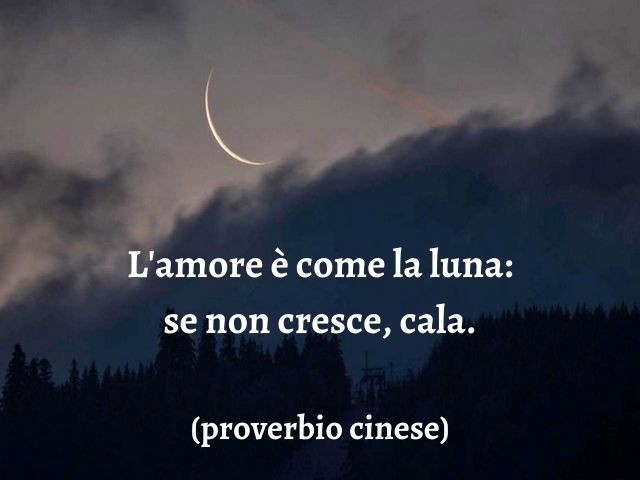 L'amore è come la luna: se non cresce, cala.(proverbio cinese)