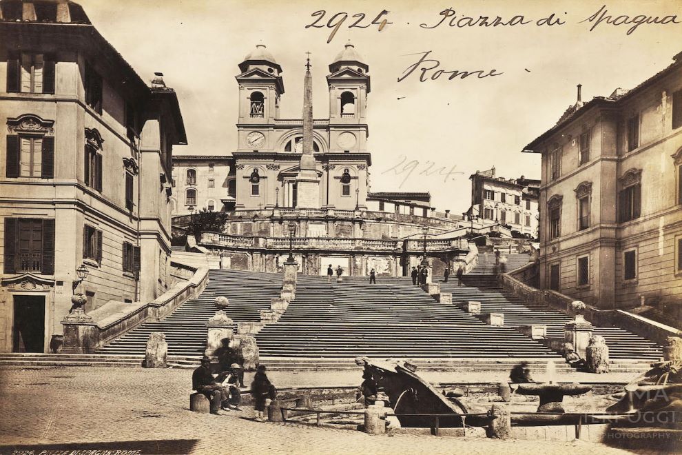 Una foto di Piazza di Spagna nel 1850.