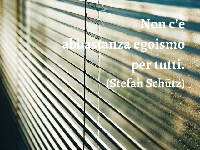 Non c’è abbastanza egoismo per tutti.(Stefan Schütz)