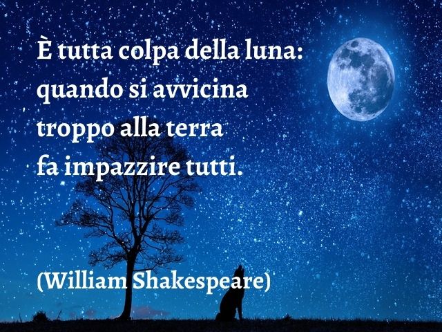 È tutta colpa della luna: quando si avvicina troppo alla terra fa impazzire tutti.(William Shakespeare)