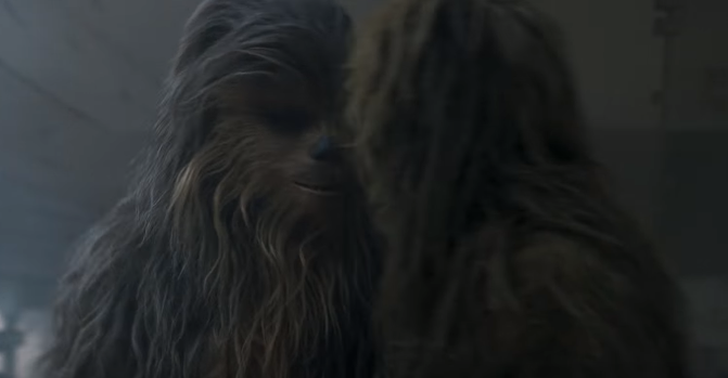 Chewbacca e un altro Wookiee in Solo
