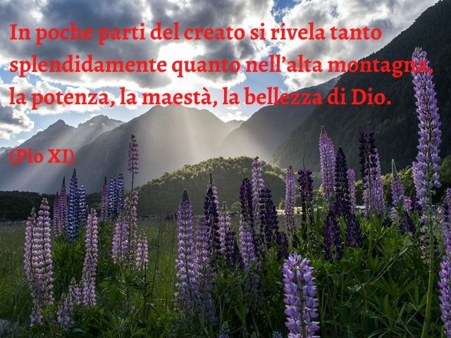 In poche parti del creato si rivela tanto splendidamente quanto nell’alta montagna, la potenza, la maestà, la bellezza di Dio.(Pio XI)