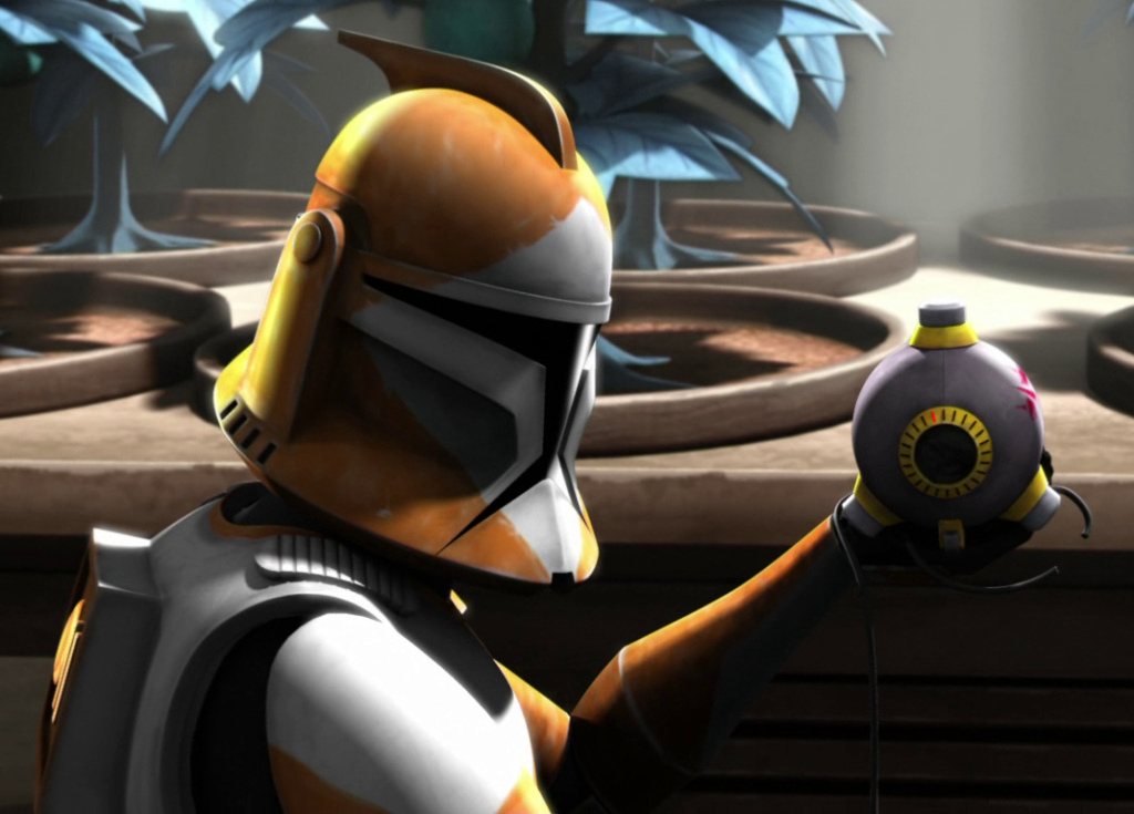 Clone artificiere, che disinnesca una bomba virus su Naboo