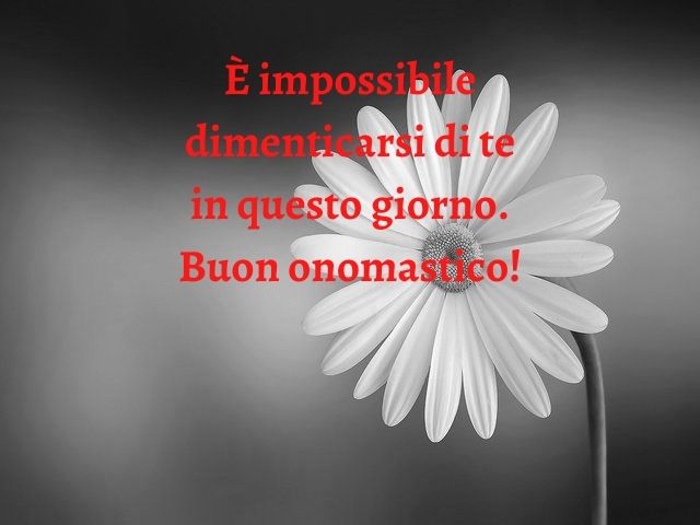 È impossibile dimenticarsi di te in questo giorno. Buon onomastico!