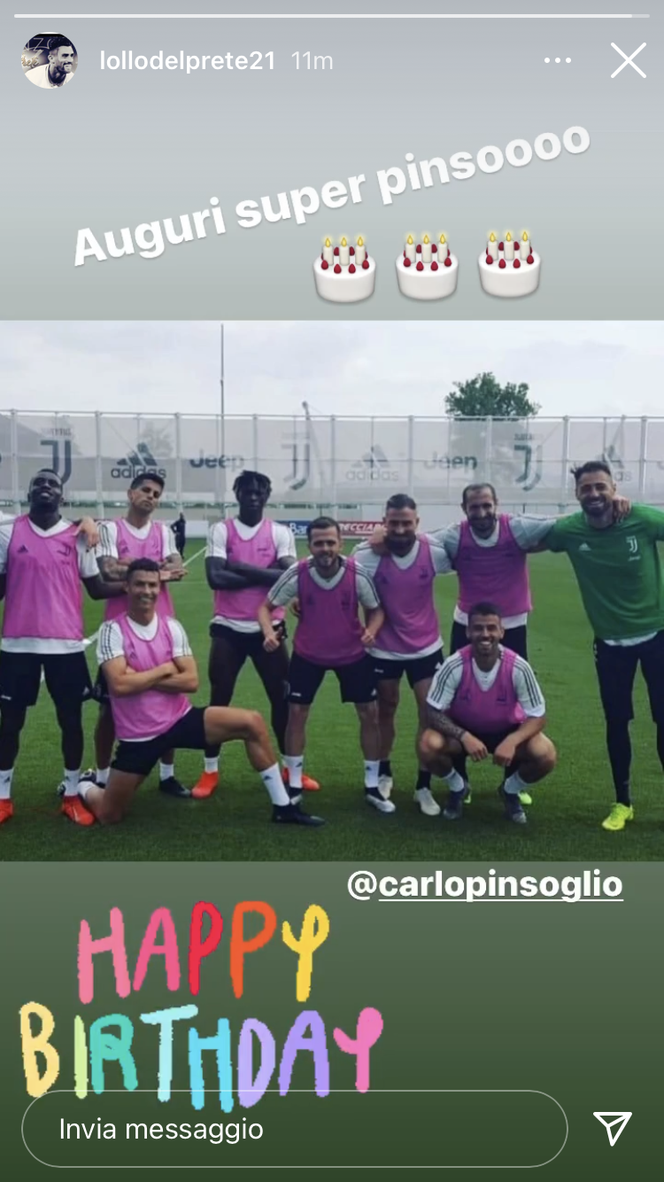 Auguri Pinsoglio, nella foto di Del Prete c’è anche Ronaldo
