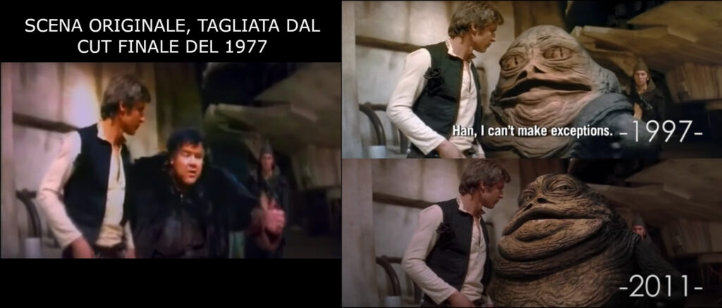 Jabba The Hutt nelle tre versioni