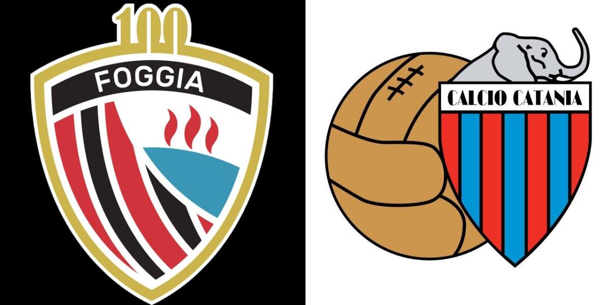 Foggia-Catania: i precedenti allo Zac - Immagine in evidenza: Foggia-Catania - crediti foto (rispettivamente per i due stemmi): pagine Facebook ufficiali delle due società