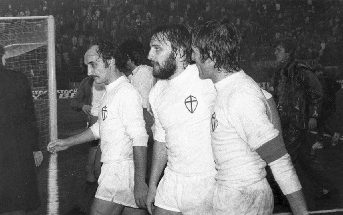 Intervista a Pellegrino Valente, il terzino del Foggia anni '70 - Pellegrino Valente, a sinistra, con Magistrelli al centro e Bedin a destra. Crediti: U.S. Sampdoria, foto di dominio pubblico