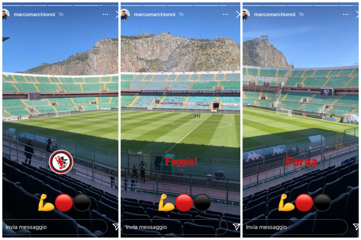 Marchionni sugli spalti del Barbera: "Forza Foggia!" - La storia del mister su Instagram