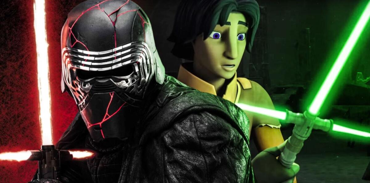 Tutte le spade laser con guardia in Star Wars (canon e legends) - Kylo Ren ed Ezra Bridger