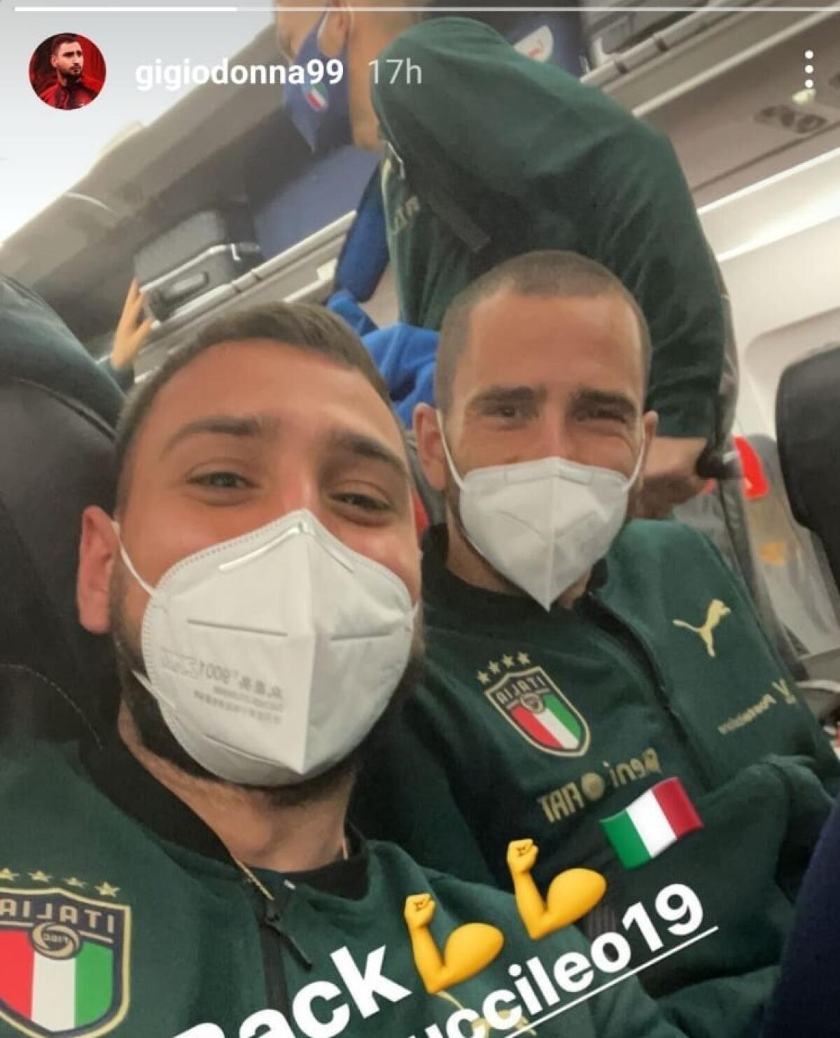 Milan, tampone per Donnarumma dopo lo scatto con Bonucci - Donnarumma, scatto con Bonucci, crediti: profilo Instagram Donnarumma