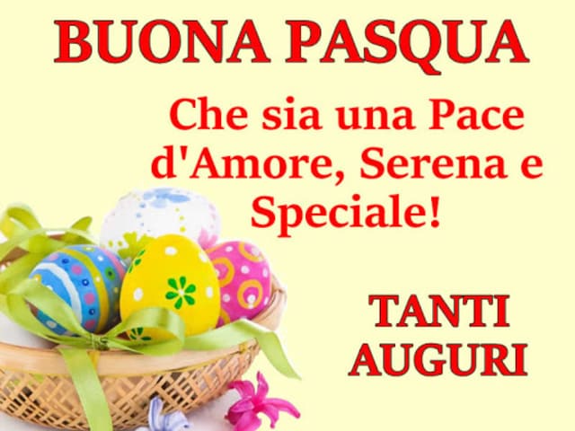 Buona Pasqua che sia una pace d’amore, serena e speciale! Tanti auguri.