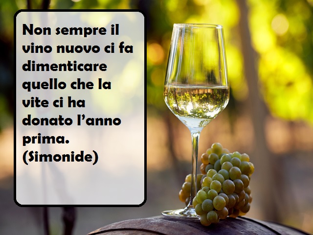 Non sempre il vino nuovo ci fa dimenticare quello che la vite ci ha donato l'anno prima. (Simonide)