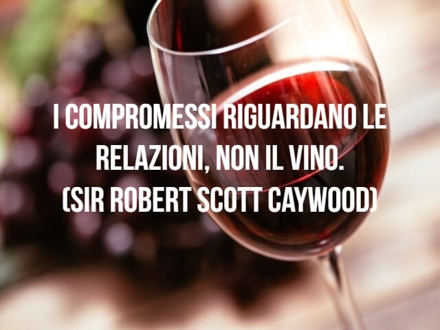 I compromessi riguardano le relazioni, non il vino. (Sir Robert Scott Caywood)