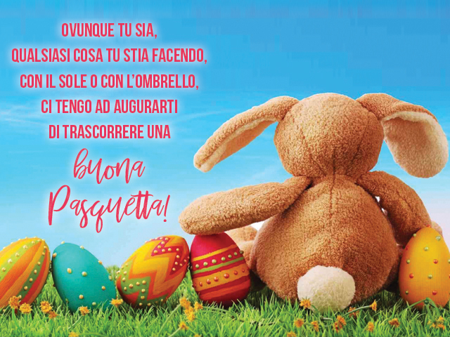 Ovunque tu sia, qualsiasi cosa tu stia facendo, con il sole o con l’ombrello, ci tengo ad augurarti di trascorrere una buona Pasquetta!
