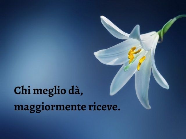 Chi meglio dà, maggiormente riceve.