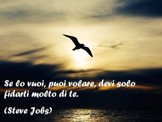 Se lo vuoi, puoi volare, devi solo fidarti molto di te. (Steve Jobs)