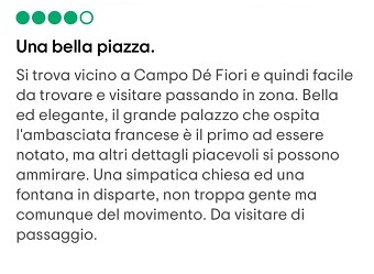 roma piazza farnese recensione