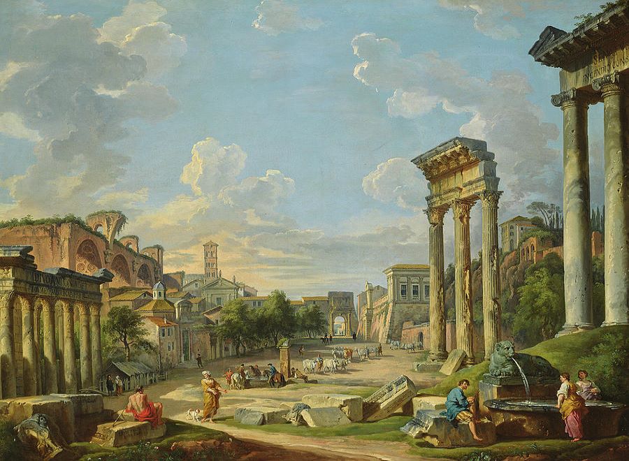"Vista del Campo Vaccino a Roma" di Giovanni Paolo Pannini.