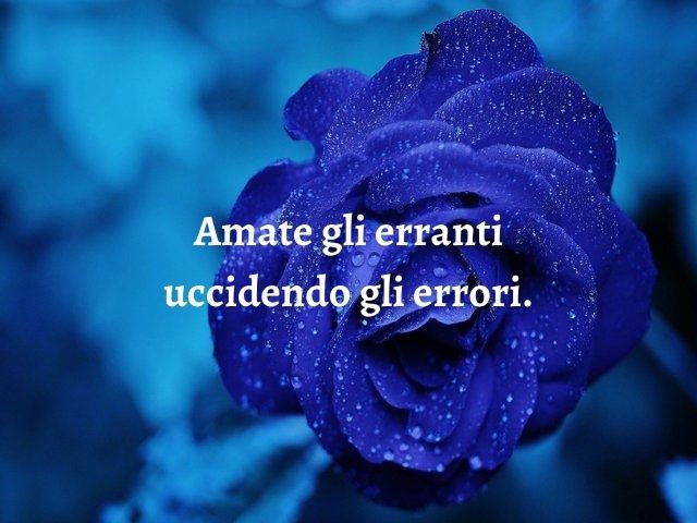 Amate gli erranti uccidendo gli errori.