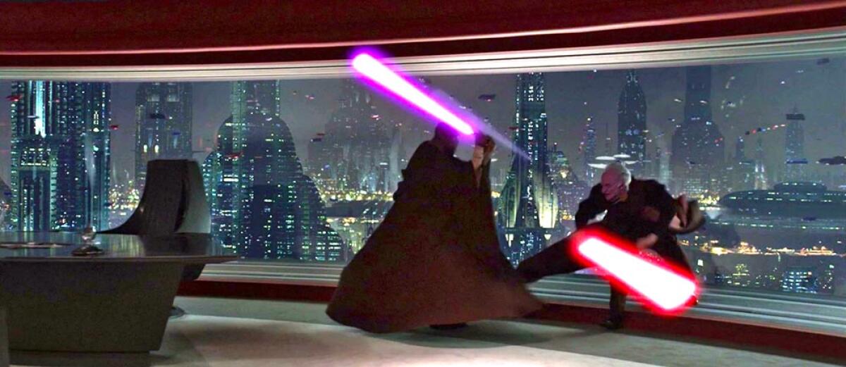 Episodio III: la scena tagliata del misterioso duello alternativo tra Palpatine e Mace Windu - Il duello tra Mace Windu e Darth Sidious
