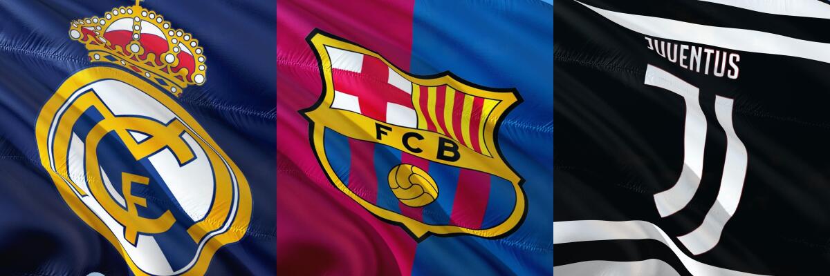 Super League: procedimento disciplinare UEFA contro Real, Barça e Juve - Immagine in evidenza: stemmi Real Madrid, Barcellona, Juventus - crediti (di tutte e tre le foto): foto di jorono da Pixabay