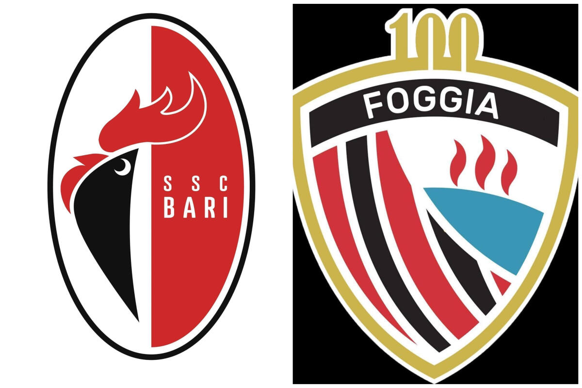 Playoff Serie C, la designazione arbitrale di Bari-Foggia - Bari-Foggia, crediti: loghi societari