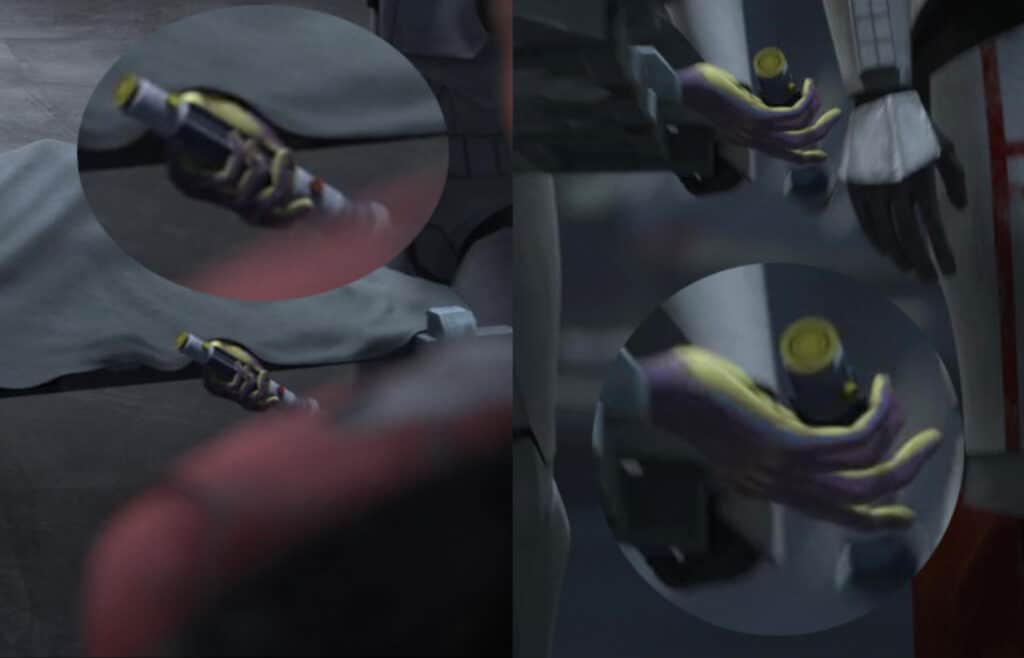Particolare della mano del Jedi