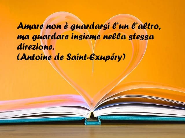 Amare non è guardarsi l’un l’altro, ma guardare insieme nella stessa direzione. (Antoine de Saint-Exupéry)