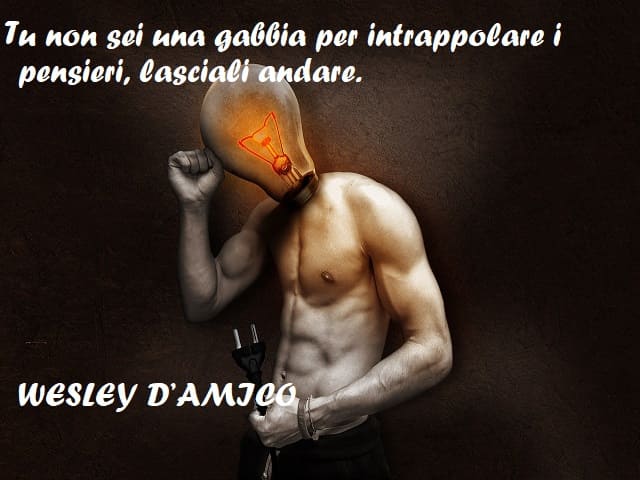 Tu non sei una gabbia per intrappolare i pensieri, lasciali andare. (Wesley D'Amico)