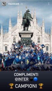 I complimenti di Mauro Icardi, crediti: profilo Instagram ufficiale Mauro Icardi