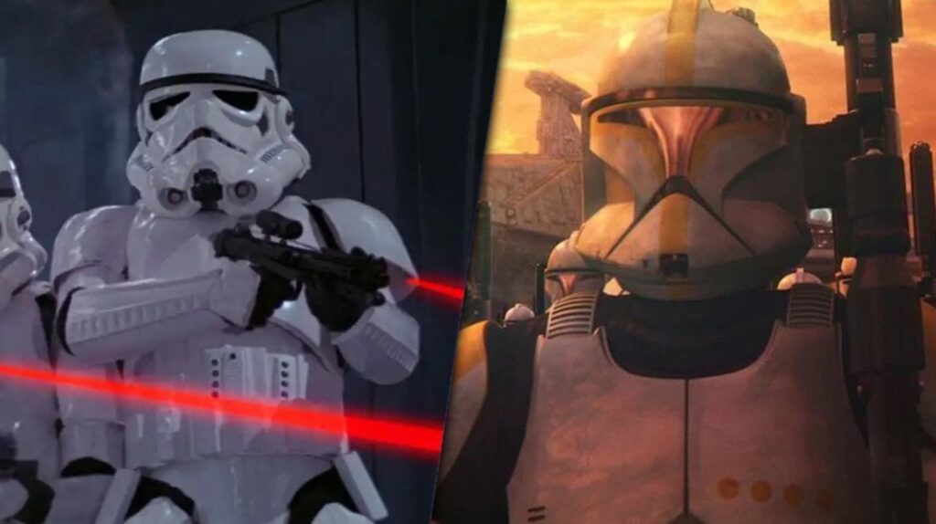Stormtrooper e clonetrooper in Star Wars