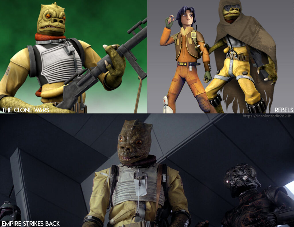 Bossk e le sue apparizioni canoniche