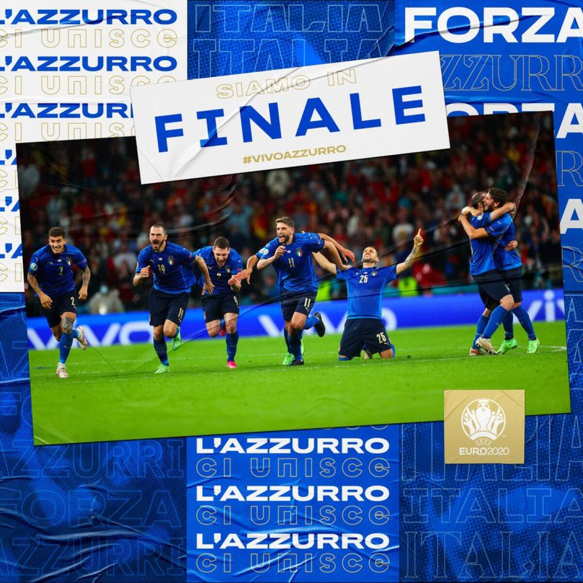 Italia 5-3 Spagna d.c.r., la gioia di Piazza del Popolo al rigore di Jorginho - Crediti immagine in evidenza: pagina ufficiale Facebook Nazionale Italiana di Calcio