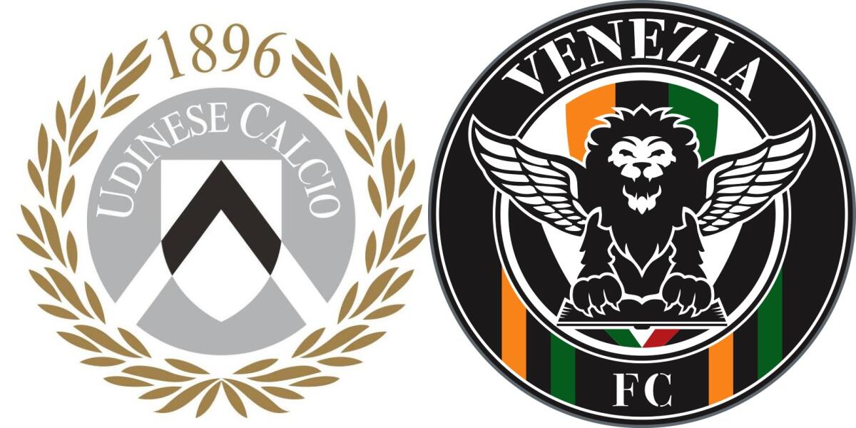 Serie A, le formazioni ufficiali di Udinese-Venezia - Immagine in evidenza: Udinese-Venezia - crediti foto (rispettivamente per i due stemmi): pagine Facebook ufficiali delle due società