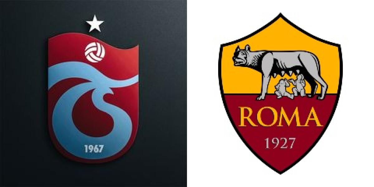 Conference League, oggi Trabzonspor-Roma: dove vederla - Immagine in evidenza: Trabzonspor-Roma - crediti foto (rispettivamente per i due loghi): pagine ufficiali Facebook delle due società