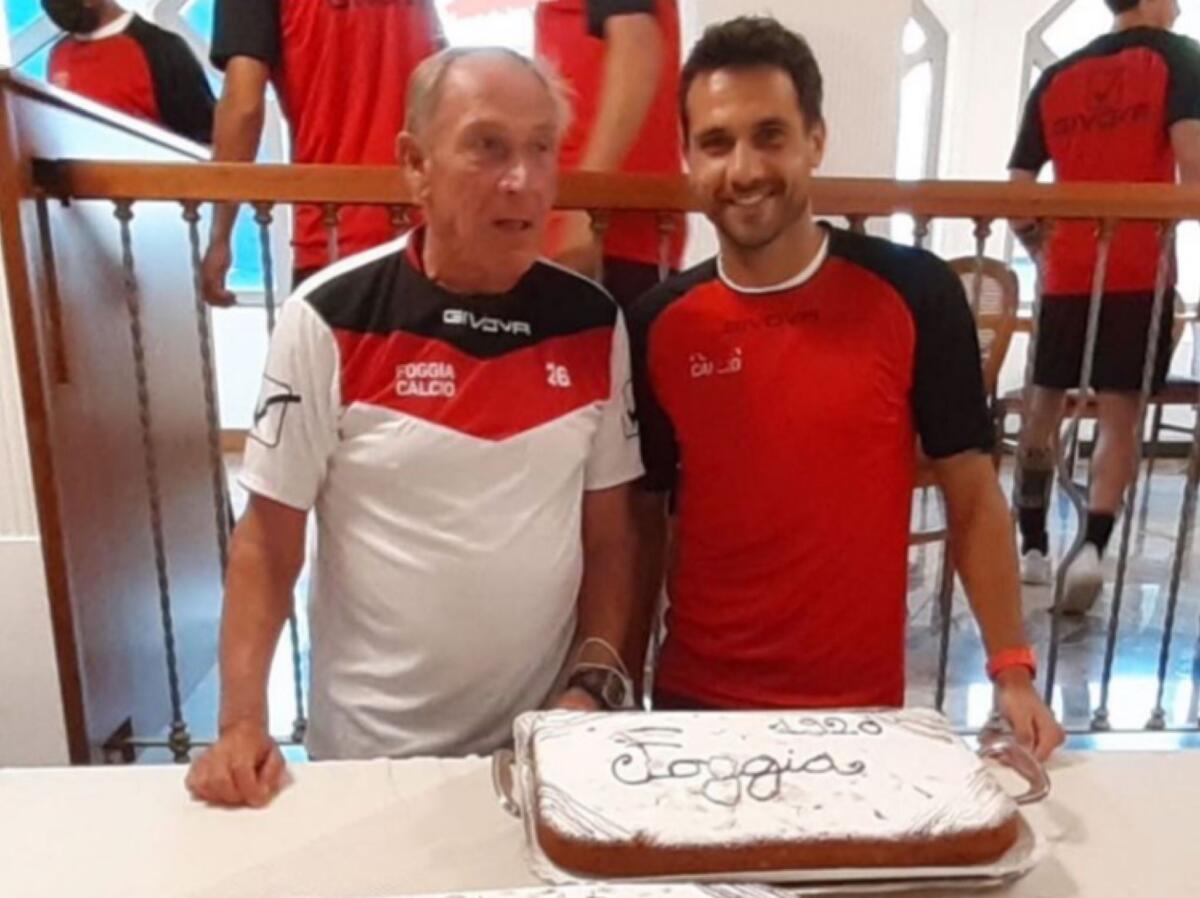 Foggia, Alessio Curcio festeggia il gol più bello con Zeman - Immagine in evidenza: Alessio Curcio e Zdeněk Zeman - crediti foto: dalle Instagram Stories di Alessio Curcio