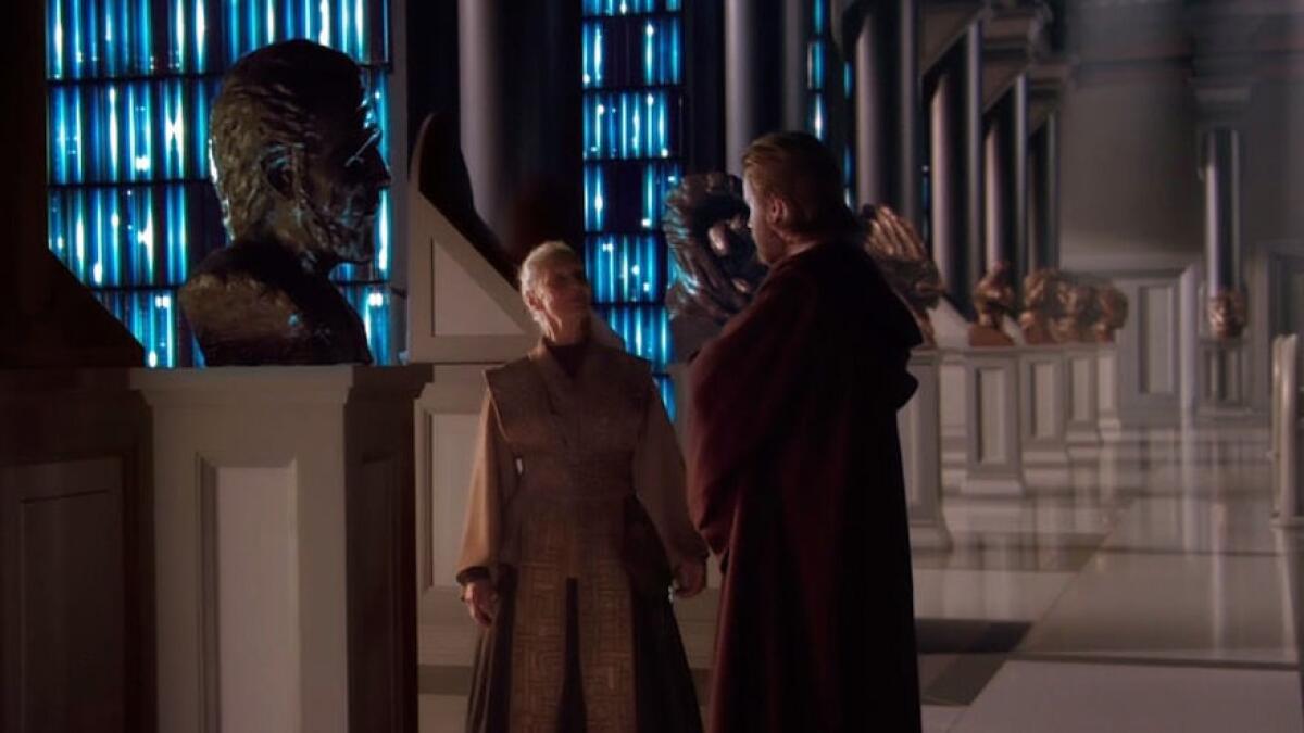 I 20 Perduti: il primo simbolo del fallimento dei Jedi - Le statue dei 20 Perduti dell'Ordine in una scena tagliata