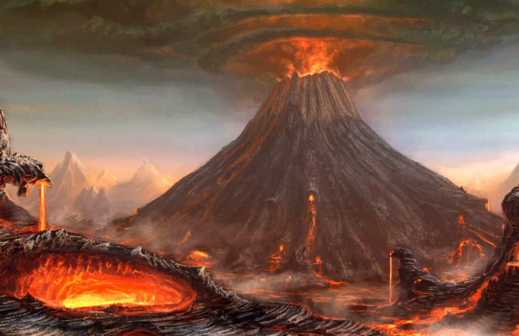 Rappresentazione del Vulcano Tambora. Credits: via meteoweb.eu